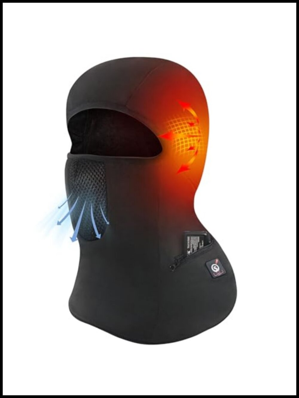 Heated Balaclava Rechargeable Ski Mask Windproof Fleece Winter Face Warmer